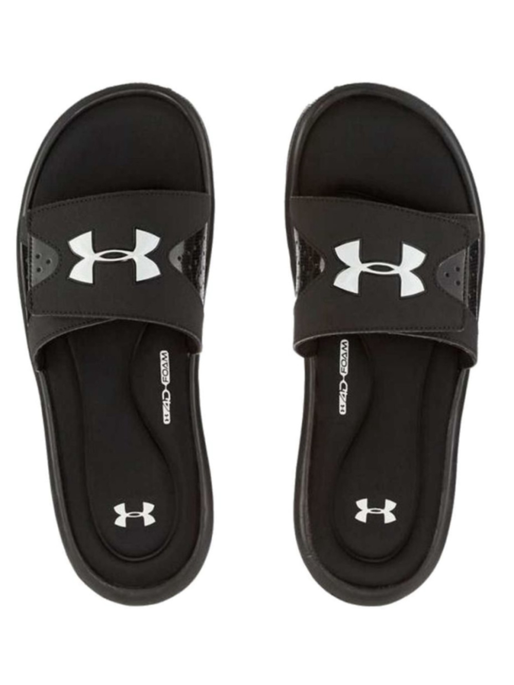 Under Armour Ignite VI Black White size 6Y/7.5 Womens Slides
